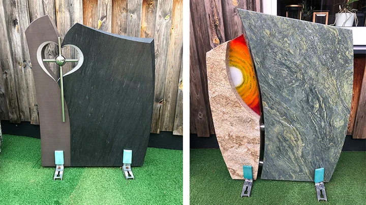 Galerie-Bild 1: zwei verschiedene Grabsteine von Steinbildhauer Martin Schwienbacher