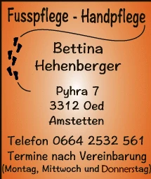 Print-Anzeige von: Bettina Hehenberger 