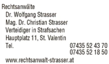 Print-Anzeige von: Dr. Wolfgang Strasser 