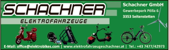 Print-Anzeige von: Schachner GmbH, Elektrofahrzeuge