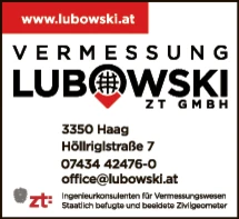 Print-Anzeige von: Vermessung Lubowski ZT GmbH, Vermessungsbüro