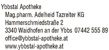 Print-Anzeige von: Ybbstal Apotheke Mag.pharm. Adelheid Tazreiter KG