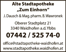 Print-Anzeige von: Alte Stadtapotheke \u0022Zum Einhorn\u0022