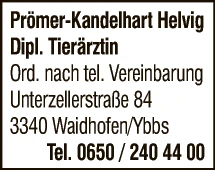 Print-Anzeige von: Prömer-Kandelhart, Helvig, Dipl.-Tierärztin