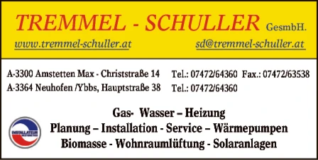Print-Anzeige von: Tremmel & Schuller GesmbH, Installationsunternehmen