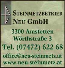 Print-Anzeige von: NEU Steinmetzbetrieb GmbH, Steinmetzbetriebe