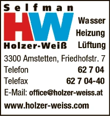 Print-Anzeige von: Selfman Holzer - Weiß GesmbH, Gas-Wasser-Heizung