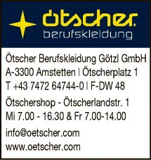 Print-Anzeige von: Ötscher Berufskleidung Götzl GmbH, Bekleidung