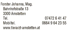 Print-Anzeige von: Mag. Johanna Forster, Tierärztin Print-Anzeige von: Mag. Johanna Forster, Tierärztin
