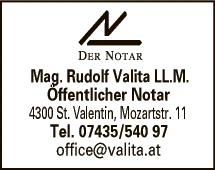 Print-Anzeige von: Mag.LL.M. Rudolf Valita 