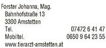Print-Anzeige von: Mag. Johanna Forster, Tierärztin