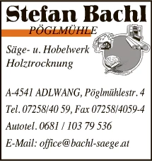 Print-Anzeige von: Bachl, Stefan, Säge- u. Hobelwerk