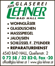 Print-Anzeige von: Lehner, Alois, Glaserei