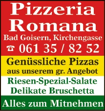 Print-Anzeige von: Cassel, Alexandra, Pizzeria Romana, Pizzeria Print-Anzeige von: Cassel, Alexandra, Pizzeria Romana, Pizzeria
