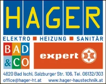 Print-Anzeige von: Hager Ing InstallationsgesmbH & Co KG, Installationsunternehmen