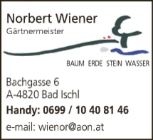 Print-Anzeige von: Wiener, Norbert, Gartenbau