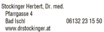 Print-Anzeige von: Stockinger, Herbert, Dr.med., FA f. Frauenheilk. u. Geburtsh.