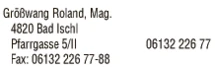 Print-Anzeige von: Größwang, Roland, Mag., Rechtsanwalt