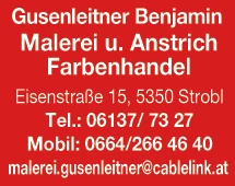 Print-Anzeige von: Gusenleitner, Gerhard, Malerei u Anstrich