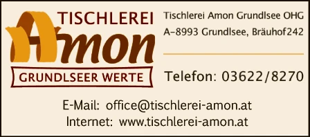Print-Anzeige von: Amon Grundlsee OG, Tischlerei Print-Anzeige von: Amon Grundlsee OG, Tischlerei