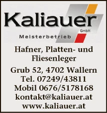 Print-Anzeige von: Kaliauer, Roland, Fliesenleger Print-Anzeige von: Kaliauer, Roland, Fliesenleger
