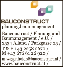 Print-Anzeige von: Bauconstruct, Planung u Baumanagement e.U.