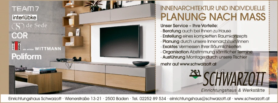Print-Anzeige von: Schwarzott GmbH, Tischlerei