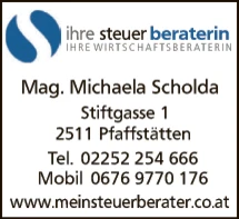 Print-Anzeige von: Scholda, Michaela, Mag., Steuerberatung