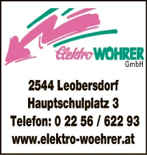 Print-Anzeige von: Wöhrer Elektro GmbH, Elektrounternehmen