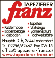 Print-Anzeige von: Franz, Michael, Tapezierermeister