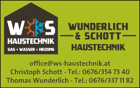 Print-Anzeige von: Wunderlich & Schott Haustechnik OG