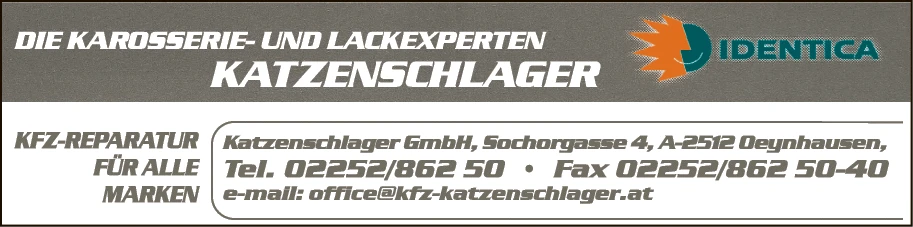 Print-Anzeige von: Katzenschlager GesmbH, KFZ-Werkstatt Print-Anzeige von: Katzenschlager GesmbH, KFZ-Werkstatt
