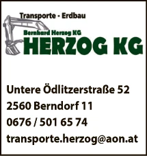Print-Anzeige von: Bernhard Herzog KG, Transporte & Erdbau