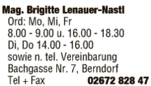 Print-Anzeige von: Lenauer-Nastl, Brigitte, Mag., Tierarztpraxis Print-Anzeige von: Lenauer-Nastl, Brigitte, Mag., Tierarztpraxis