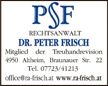 Print-Anzeige von: Frisch, Peter, Dr., Rechtsanwalt