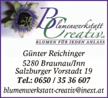 Print-Anzeige von: Blumenwerkstatt Creativ e. U.
