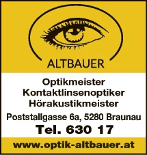 Print-Anzeige von: Altbauer, Armin, Optiker