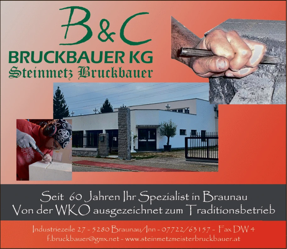 Print-Anzeige von: B & C Bruckbauer KG, Steinmetzmeisterbetrieb
