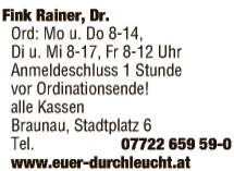 Print-Anzeige von: Fink, Rainer, Dr.med., FA für Radiologie