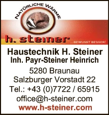 Print-Anzeige von: Steiner, Heinrich, Haustechnik