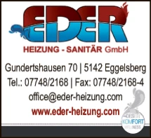 Print-Anzeige von: Eder-Heizung Sanitär GmbH. Print-Anzeige von: Eder-Heizung Sanitär GmbH.