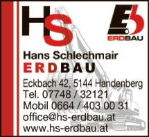 Print-Anzeige von: Schlechmair, Hans, Erdbewegungen, Baumaschinenverleih
