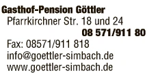 Print-Anzeige von: Gasthof-Pension GÖTTLER Print-Anzeige von: Gasthof-Pension GÖTTLER