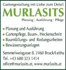 Print-Anzeige von: Murlasits, Josef, Gartengestaltung