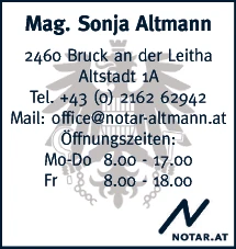 Print-Anzeige von: Altmann, Sonja, Notar