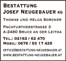 Print-Anzeige von: Neugebauer Josef, LeichenbestUntern