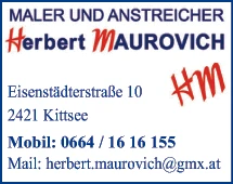 Print-Anzeige von: Herbert Maurovich Maler und Anstreicher