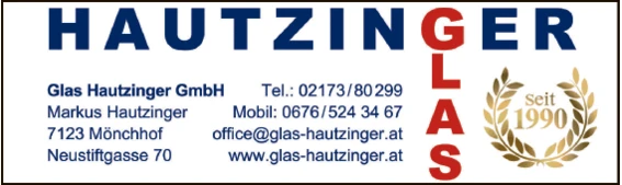Print-Anzeige von: Hautzinger, Markus, Glaserei