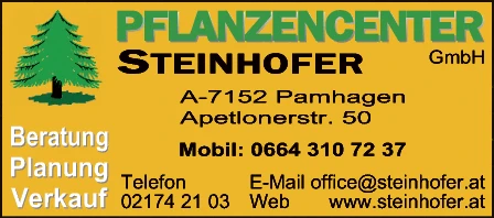 Print-Anzeige von: Steinhofer, Josef jun, Pflanzencenter