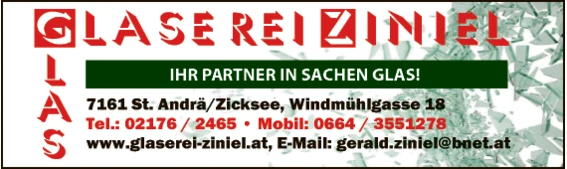 Print-Anzeige von: Ziniel, Gerald, Bau- u Portalverglasung